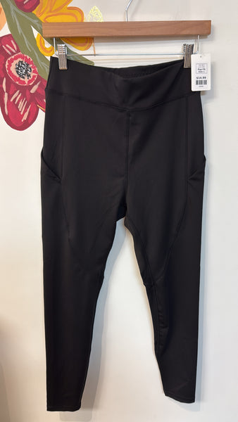 Pop Fit Black Pocket Athletic Leggings, L