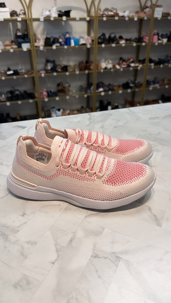 APL Coral/Cream TechLoom Breeze Knit Running Shoes, 7.5 (retail $245)