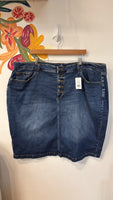 St. John's Bay Denim Button Fly Skirt, 24W