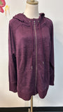 Calvin Klein Purple Zip Front Hoodie Jacket, 3X