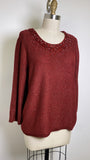 Ruby Rd Metallic Red Sweater, XL