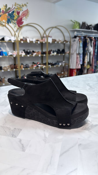 Boutique Corkys Black Carley Sandals, 10