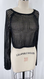 Love Tree Black Open Stitch Sweater, L