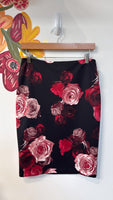 White House Black Market Black Floral Skirt, 6