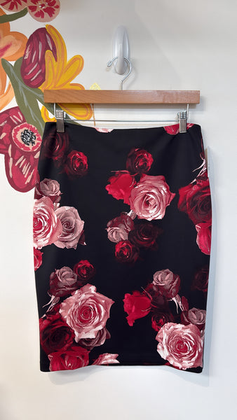 White House Black Market Black Floral Skirt, 6