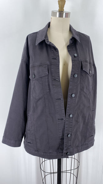Eileen Fisher Black Denim Jacket, L (retail $220)