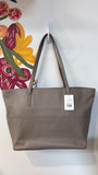Antonio Melani Taupe Leather Shoulder Bag, 19"x11.5"