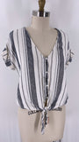 Cloth & Stone Stripe Tie Front Top, S