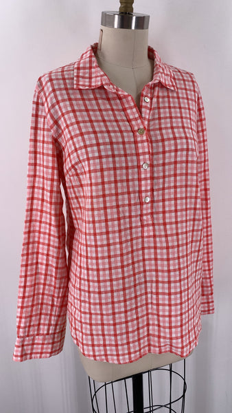 Vineyard Vines Pink Gingham Top, 14