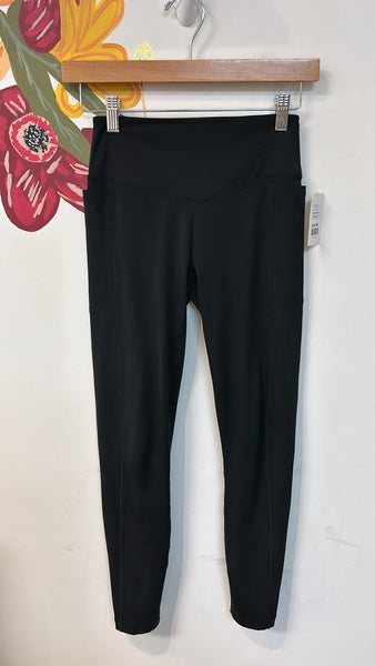 Pink Active Black 25" Inseam Athletic Leggings, XS with Pockets