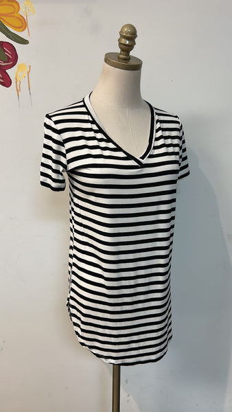 Carly Jean Black Stripe Top, XS