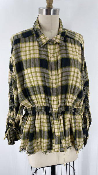 We the Free Plaid Top, L