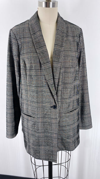 Apt. 9 Black Plaid Blazer Jacket, XL