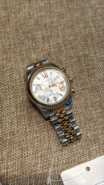 Michael Kors  Lexington Two Tone Watch with New Battery (will fit a small wrist)