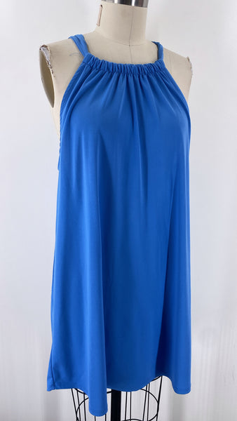 Green Envelope Blue Dress, L