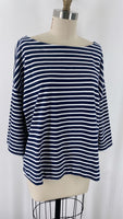 On 34th Blue Stripe Top, 2X