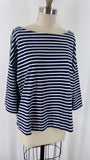 On 34th Blue Stripe Top, 2X