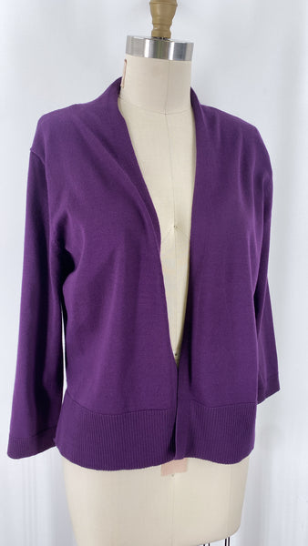 New Nina Leonard Purple Cardigan, M