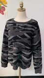 Barefoot Dreams Black Camo Sweater, L