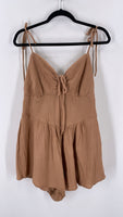 Love Fire Brown Gauze Romper, L