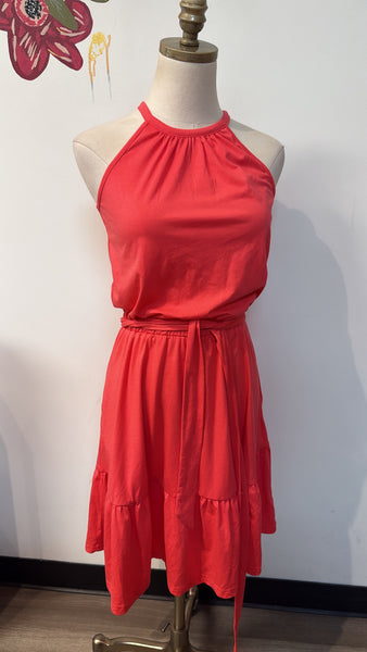 New Newshows Coral Pocket Belted Dress, S