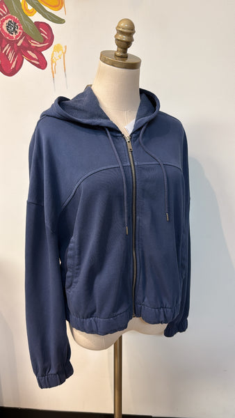 New Old Navy Blue Hoodie Zip Front Cardigan, M