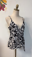 New White House Black Market Black/White Surplice Top, M
