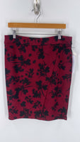 New Liz Claiborne Burgundy Floral Skirt, 8