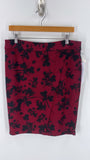 New Liz Claiborne Burgundy Floral Skirt, 8