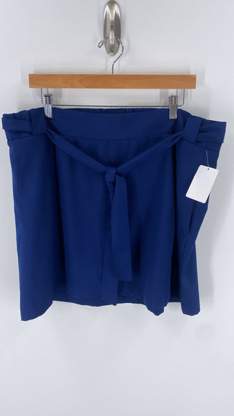 St. John's Bay Blue Skort Belted Skirt, 1X
