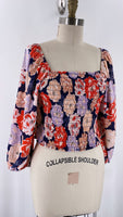 New Sienna Sky Floral Smocked Top, M