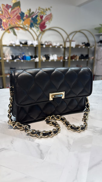 Aspinal of London Black Lottie Pillow Leather Shoulder Bag, 8.75"x5" (retail $1045)