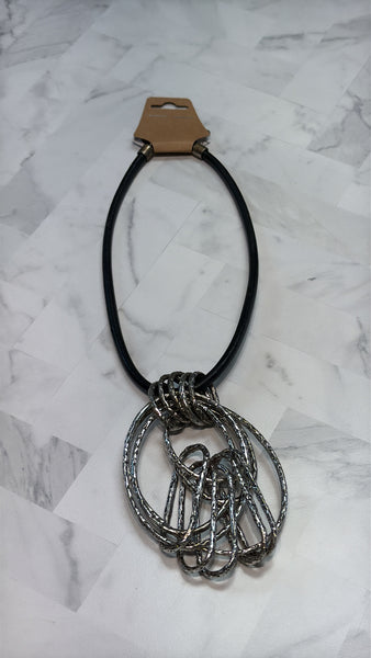 Black Cord/Silver Necklace