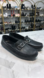 Alex Marie Black Darla Leather Chain Hardware Drivers Shoes, 7.5