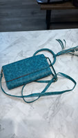 Blue Crossbody Wristlet, 8"x5"