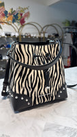Michael Kors Zebra Mercer Gallery Small Bucket Bag, 8.5"x8.75"x5.5"