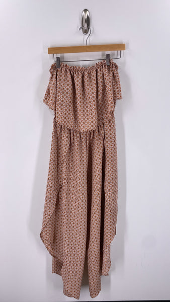 GeeGee Strapless Split Leg Jumpsuit, L