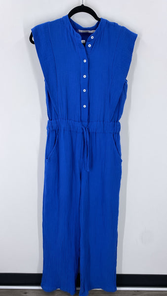 Ellison Blue Gauze Jumpsuit, M