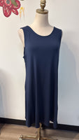 New Market & Spruce Alison Twist Back T-Shirt Navy Dress, L