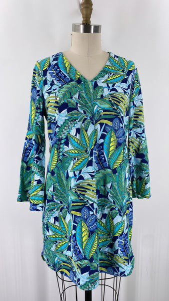 Soft Surroundings Green/Blue Dress, M Petite