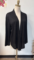 New Chico's Black Linen Cardigan, L (retail $89)