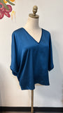 White House Black Market Blue Top, L