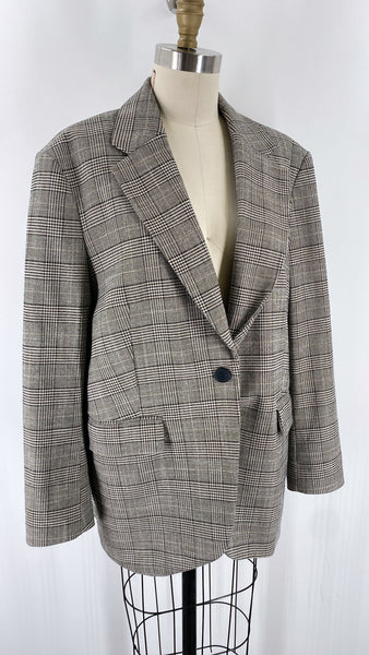 H&M Black Houndstooth Blazer Jacket, L