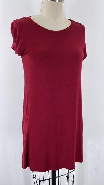 Wasabi + Mint Burgundy Rayon Stretch Dress, M