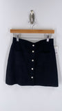 New Wildflowers Boutique Black Corduory Snap Front Skirt, M