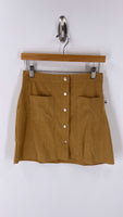 New Wildflowers Boutique Tan Corduroy Snap Front Skirt, M