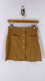 New Wildflowers Boutique Tan Corduroy Snap Front Skirt, M