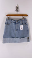 Le Lis Denim Cuffed Skirt, M