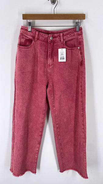 Cider Pink Wide Leg Jeans, M