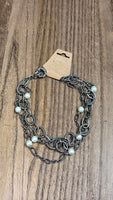 Silver/Faux Pearl Necklace